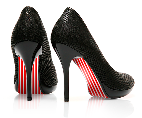 Straight up Stripes - Red - decorative shoe decal - newheeltips.com